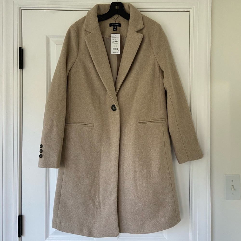 New Look Camel Lined Long Formal Coat